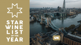 Star Wine List of the Year UK 2026 competition logo and cover image of Tower Bridge and the Shard, next to the River Thames, London.