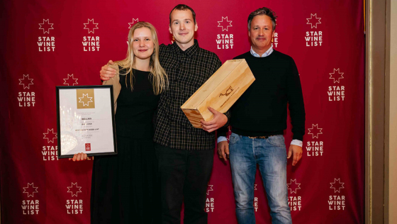 Christoffer Bergøy and Ines Enfors, of Bellies, with Gunnar Skoglund of Bona Fide Wines. Photo by Erik Krafft.