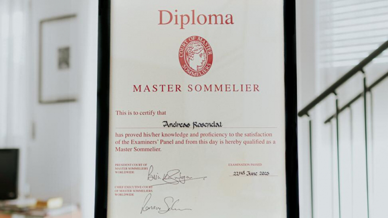 Andreas Rosendal's MS Diploma.