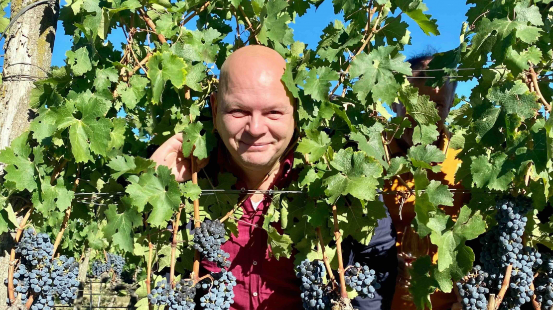 Star Wine List's Estonia Ambassador Kristjan Markii in a vineyard.