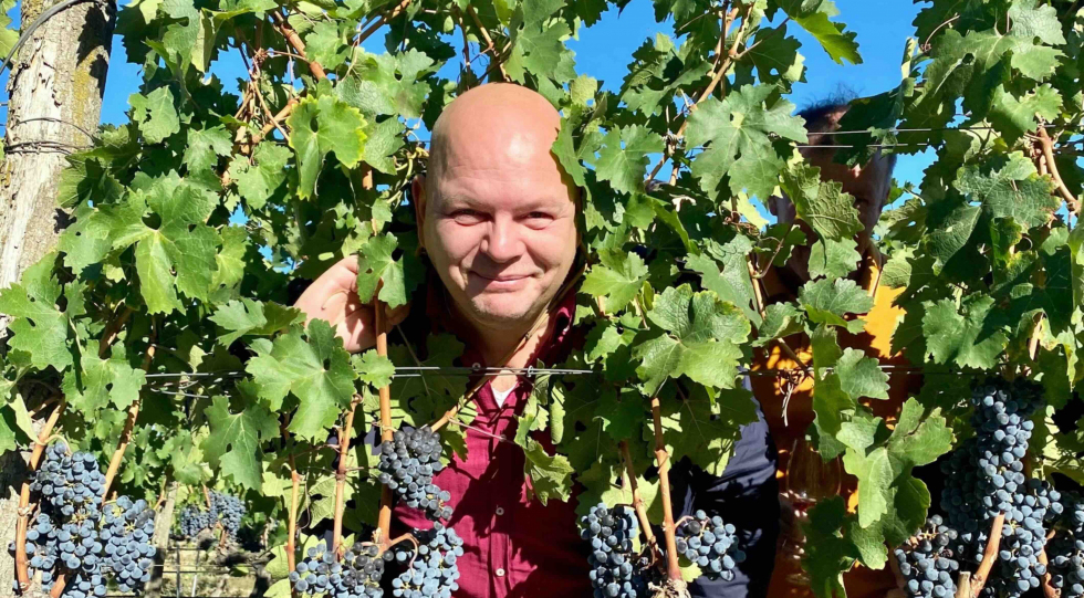 Star Wine List's Estonia Ambassador Kristjan Markii in a vineyard.