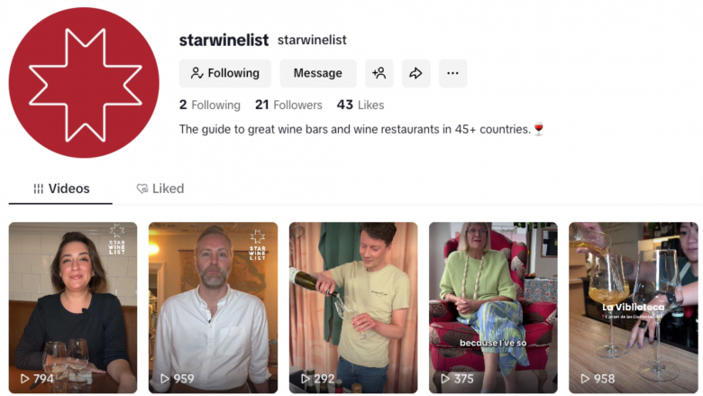 Star Wine List's TikTok profile.