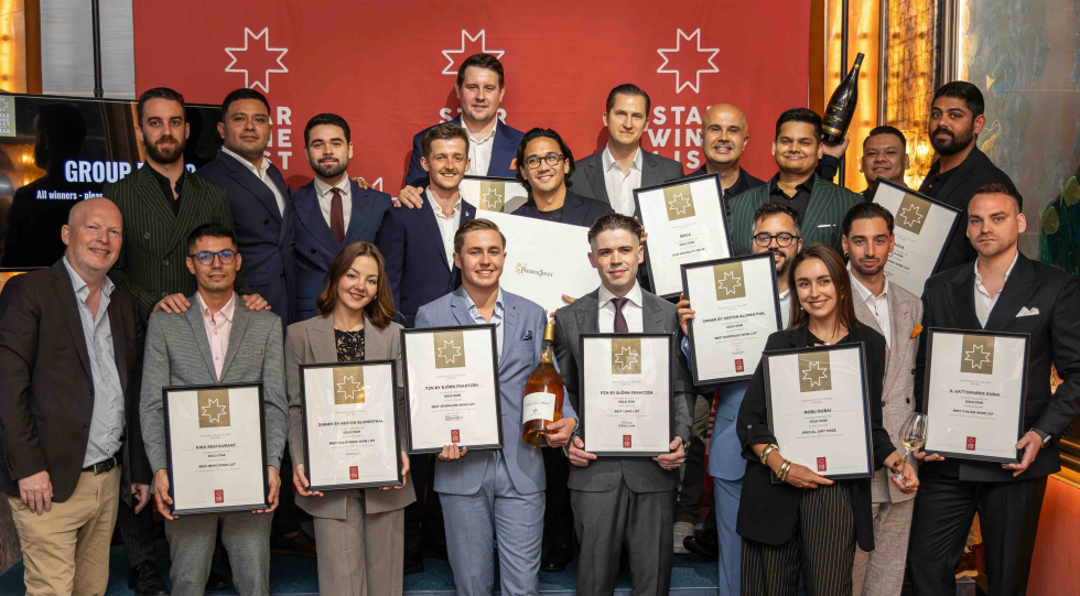 The winners of Star Wine List of the Year UAE 2025 pictured at Sexy Fish Dubai. Photo by Francois van Eck.