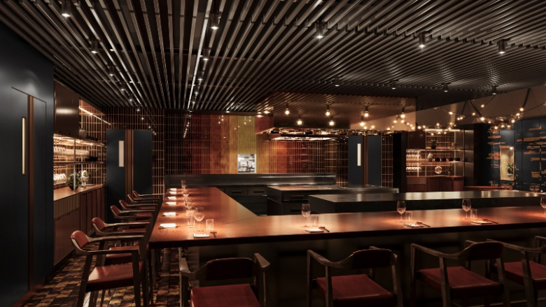 The kitchen counter at FZN by Björn Frantzén restaurant in Dubai, United Arab Emirates.