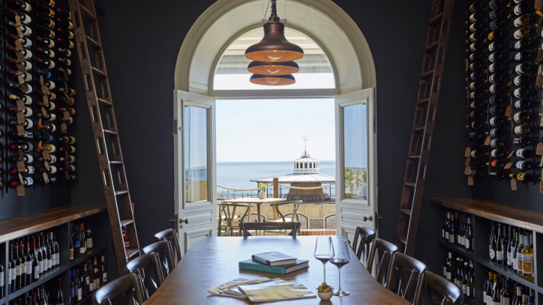Tasting room at The Terrace Rooms & Wine, Ventnor, Isle of Wight.