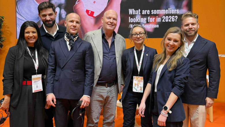 The Star Wine List team at Wine Paris 2026. L-R: Liora Levi (Ambassador Manager), Pierre Vila Palleja, Paul Robineau MS, Krister Bengtsson (Founder, Publisher), Pascaline Lepeltier, Rachel Fellows (Editor), Christoffer Spångberg (Sales Executive). Photo by Star Wine List.