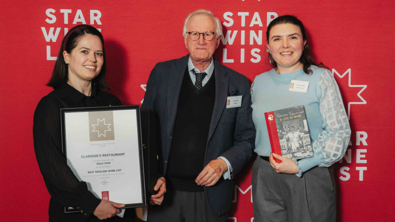 Emma Denney (left) and Camila Strapasson (right), of Claridge’s Restaurant with Enno Lippold of Dr. Lippold. Photo by HDG Photography.