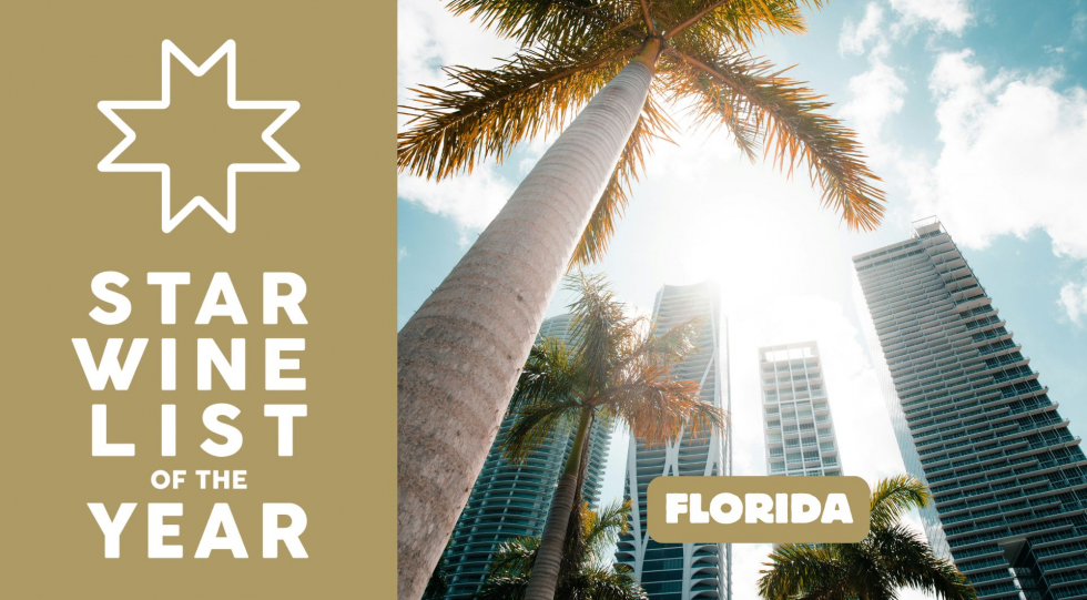 Star Wine List of the Year Florida 2026 competition logo and cover image showing palm trees.