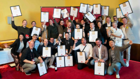 The winners of Star Wine List of the Year Germany-Austria-Switzerland 2026 at VieVinum, in Vienna. Photo by Robert Herbst.