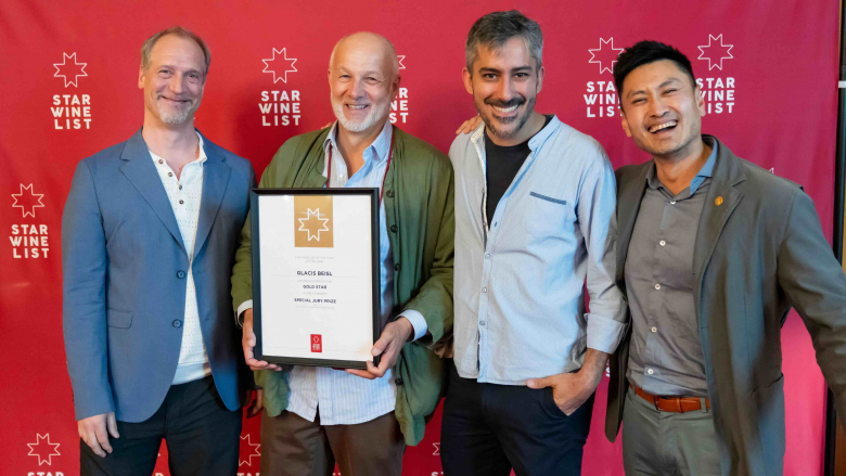 The team from Glacis Beisl, Vienna, Austria, with Stephen Wong MW (right). Photo by Robert Herbst.