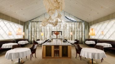 Dining room at Aira restaurant in Stockholm, Sweden.