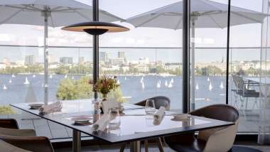Lakeside, The Fontenay, a hotel and restaurant in Hamburg, Germany.