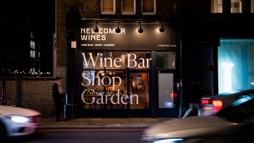 Newcomer Wines, a wine bar in London, UK.
