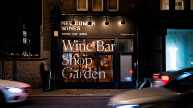 Newcomer Wines, a wine bar in London, UK.