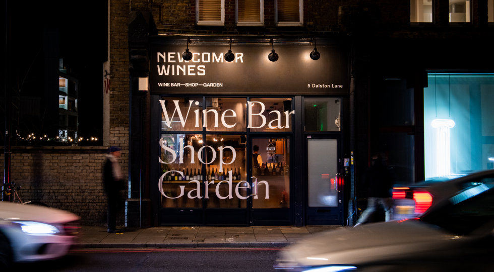 Newcomer Wines, a wine bar in London, UK.