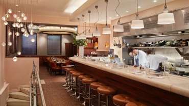 Interior of Bocca di Lupo restaurant, London, UK.