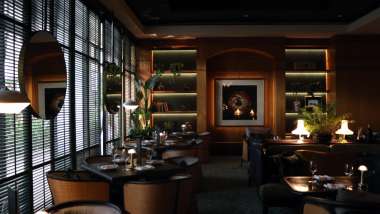 Interior of Park 90 wine bar in Singapore.