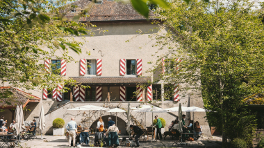 Exterior of Auberge de l’Abbaye de Montheron, Lausanne, Switzerland.