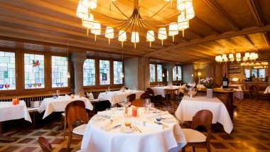 Restaurant au Premier at Hotel Ochsen, a hotel and restaurant in Zug, Switzerland.