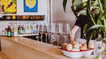 Interior of Leo's natural wine bar in Cape Town, South Africa - a Star Wine List Red Star wine destination.