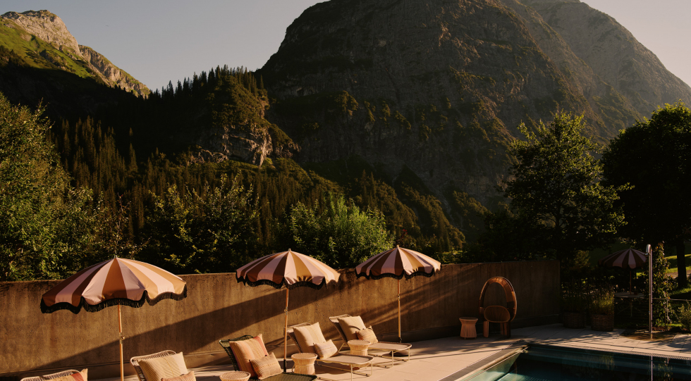 Pool view at Rote Wand, Lech, Austria.