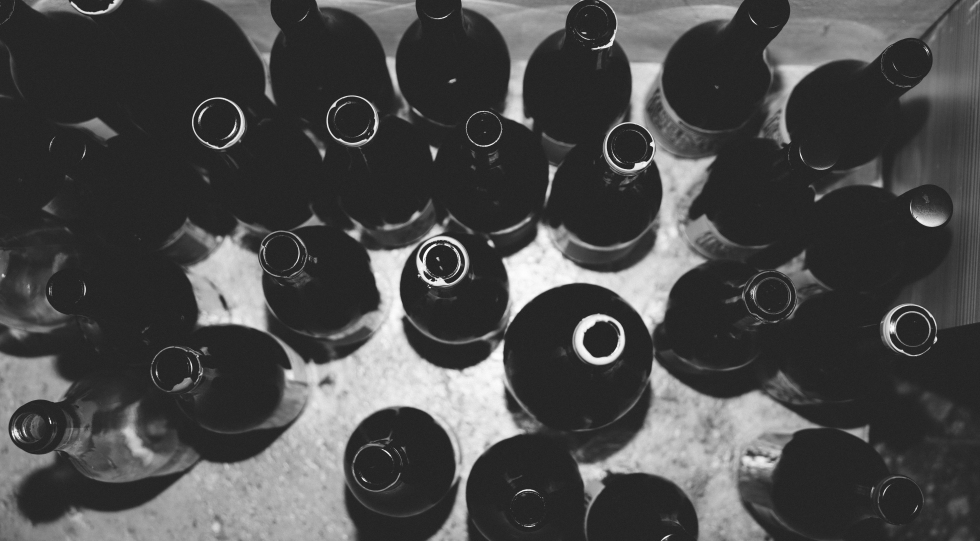 Empty bottles at Rote Wand, Lech, Austria.
