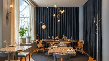 Dining room at Copine restaurant in Stockholm, Sweden.