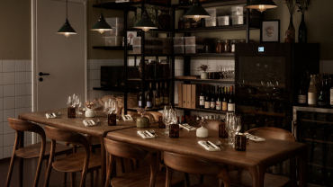 Interior of restaurant Nolla, Helsinki, Finland.