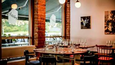 Interior of restaurant Astrids, Stockholm, Sweden.