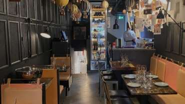Interior of DoMa restaurant and wine bar in Stockholm, Sweden.