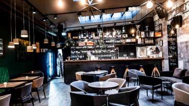 Interior of Port 9 wine bar in Reykjavik, Iceland.