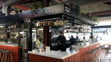 The bar at Kröst restaurant and wine bar, Reykjavik, Iceland.
