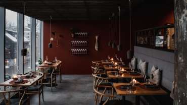 Dining room of Michelin star Dill restaurant, Reykjavik, Iceland.