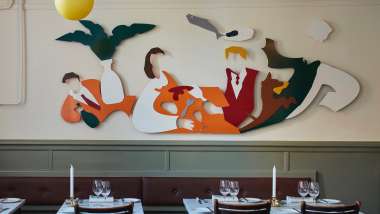 Dining room at Kasten restaurant in Stockholm, Sweden.
