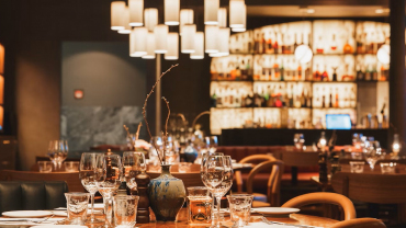Interior of NOI by Nobis restaurant, Stockholm, Sweden.