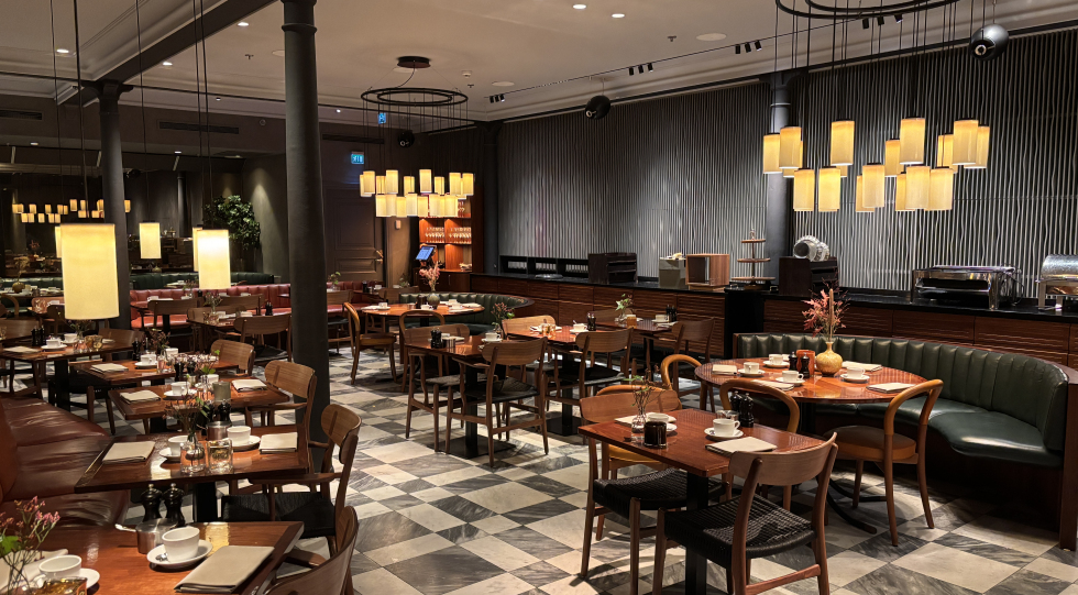 Interior of NOI by Nobis restaurant, Stockholm, Sweden.