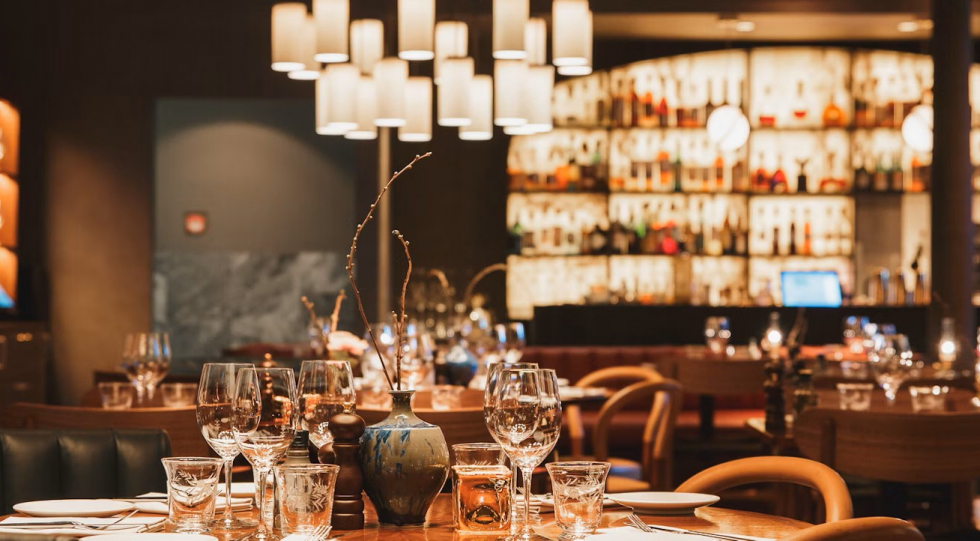 Interior of NOI by Nobis restaurant, Stockholm, Sweden.