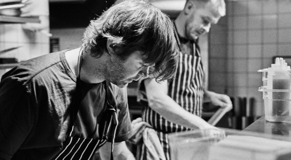 Kitchen staff at restaurant Främmat, Stockholm, Sweden.