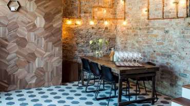 Interior of Etoile Michelin star restaurant in Stockholm, Sweden.