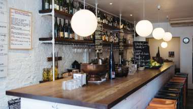 Ducksoup, a wine bar in London, UK.