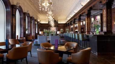 Dining room at the Grand Hôtel in Stockholm, Sweden.