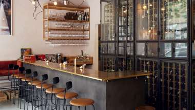 Bar at Folii wine bar in Stockholm, Sweden.