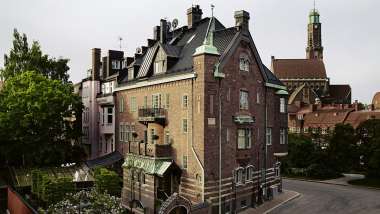 Exterior of Ett Hem hotel and restaurant in Stockholm, Sweden.