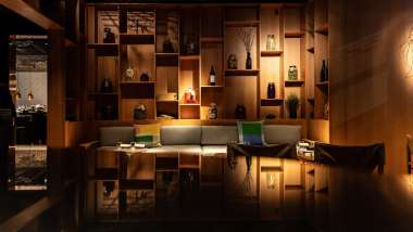 Dining room of Ekstedt Michelin star restaurant in Stockholm, Sweden.