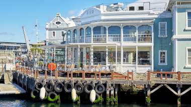 Exterior shot of PIER restaurant in Cape Town, South Africa, a Star Wine List Red Star wine destination.