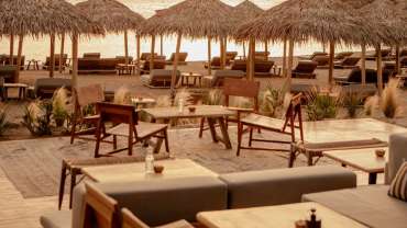 Alemagou Beach Bar & Restaurant, a restaurant and wine bar in Mykonos, Greece.