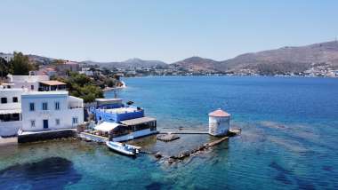 Mylos By The Sea, a restaurant in Leros Island, Greece.