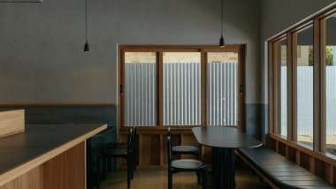 Interior of Muni wine bar and restaurant in McLaren Vale, South Australia.