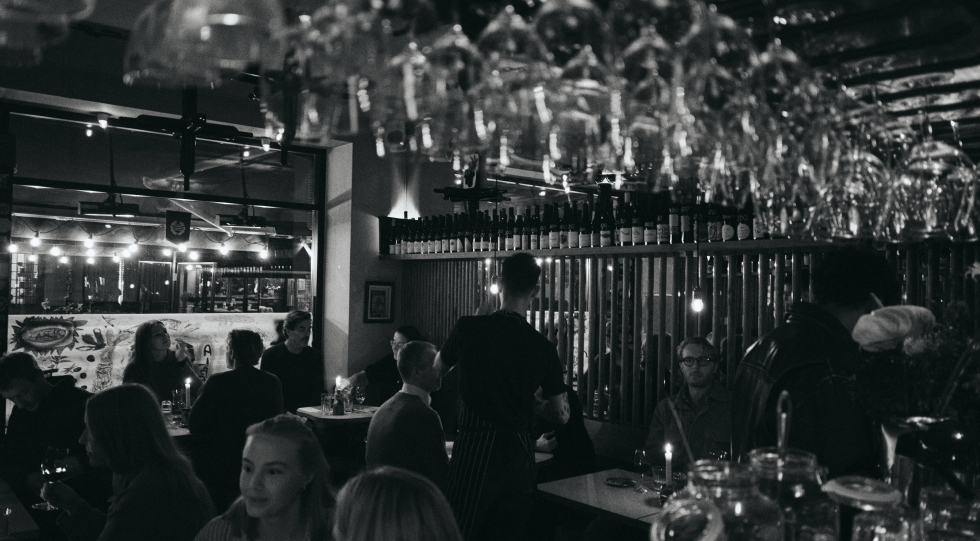 Interior of Alba Vinbar, Stockholm, Sweden.