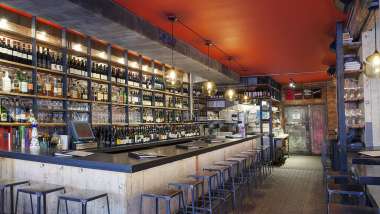 Terroir Tribeca, a wine bar in New York City, USA.